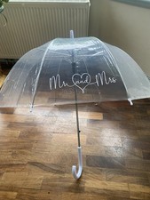 Mr & Mrs Clear Wedding Umbrella -  New