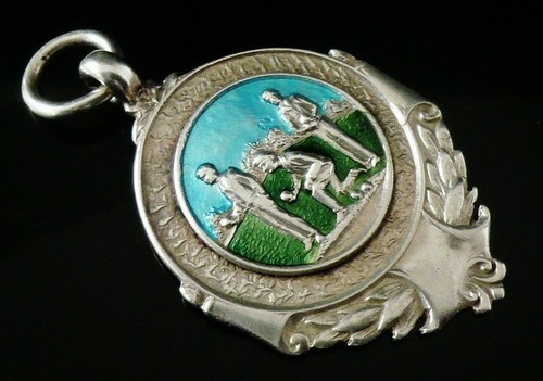 Sterling silver enamel pocket - sterling,