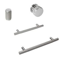 Eclipse KNURLED Cabinet Cupboard Draw T Bar Handles & Pull Knobs in SATIN NICKEL