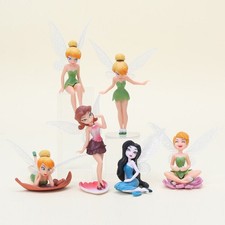 6 PCS Disney Tinker Bell Fairies Princess PVC Figure Model Doll Play Cake Topper