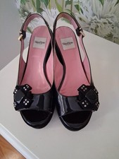 Marco moreo black patent - black, wedge