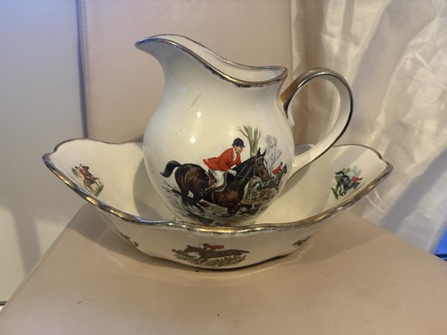 Antique water jug and bowl - antique,