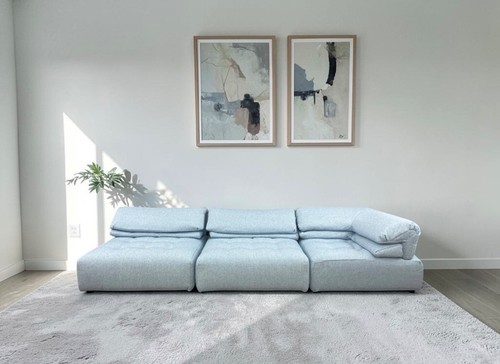 Sofa settee light blue - &, white
