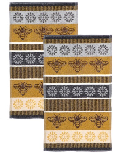 2pk jacquard honey bee kitchen - honey,