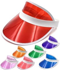 10 X Neon Sun Visors Pub Golf 80s Disco Poker Retro Visor Tennis Hat Fancy Dress