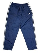 Adidas Vintage Blue Lined Popper Tracksuit Bottoms XL