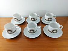 6 x Stylish Rosenthal Studio-Linie Coffee Cups and Saucers - Duo Gold