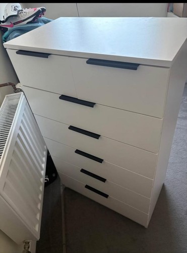 White chest drawers barely - of, *barely