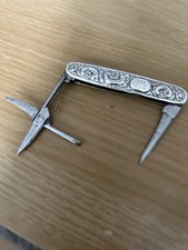 Silver hallmarked  Manicure Pocket Tool lovely condition probably Victorian  