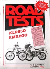 KAWASAKI KLR650 & KMX200 Motorcycles Road Test Reprints Brochure 1980