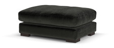 Sofology The Majestica Fabric Footstool in Teddy Chenille Black All Over