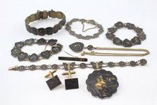 Damascene Jewellery Japanese Souvenir Panel Floral Ornate x 10