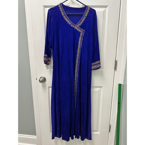 Royal blue velvet kaftan - royal, maxi