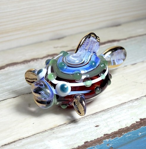 Blue puffer fish - puffer, handmade