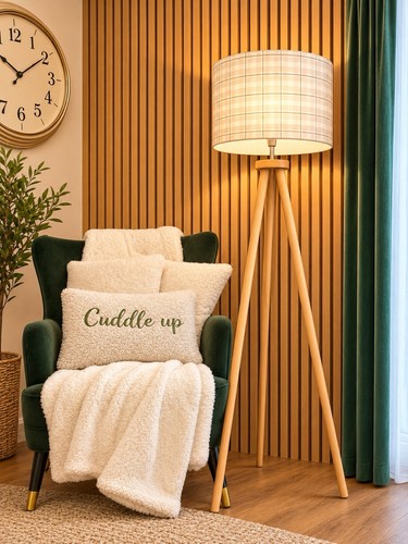 Wooden tripod floor lamp - tripod, &