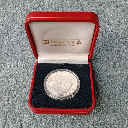 1995 liberia silver - $10, proof