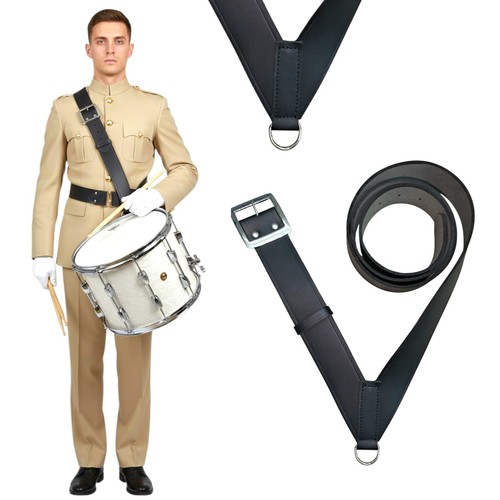 Premium black leather marching - premium,