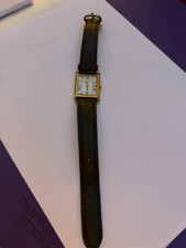 Raymond Weil ladies tank wrist watch 5311, 18k gold plated, calf skin strap, 14R