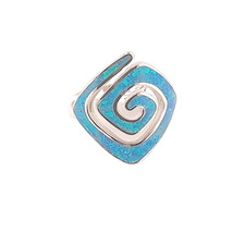 Blue Opal Silver Ring, Greek