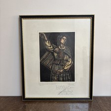 Vintage Bolivian Woodcut Print