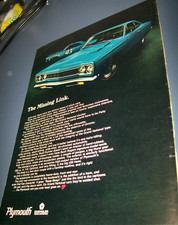 1968 Plymouth Road Runner mag car ad -"The Missing Link"- w Petty #43