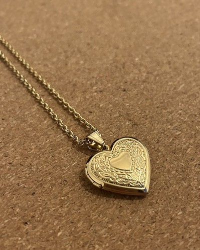Gold locket necklace - locket,