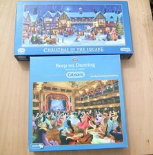 Gibsons Keep on Dancing 1000 + Christmas in the Square 636 piece jigsaw puzzles