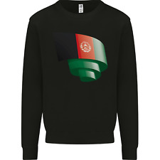 Curled Afghanistan Flag Afghan Day Football Mens Sweatshirt Jumper