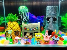 Fish Tank SpongeBob Hide Cave Resin House Decoration Cartoon Aquarium Ornament