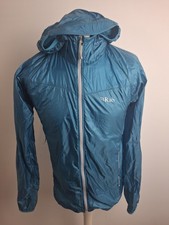 Womens Rab Pertex Quantum Rain Jacket Mac Windbreaker UK 14 Blue Green Vgc