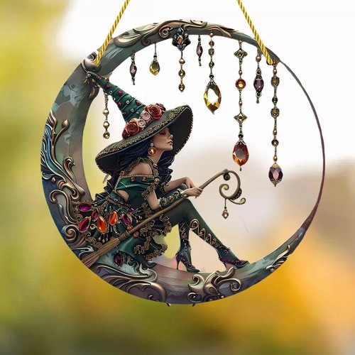 Witch moon stained glass - moon,