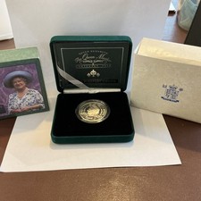 2000 Queen Mother's Silver Piedfort Centenary £5 Proof Crown  Box +  COA 