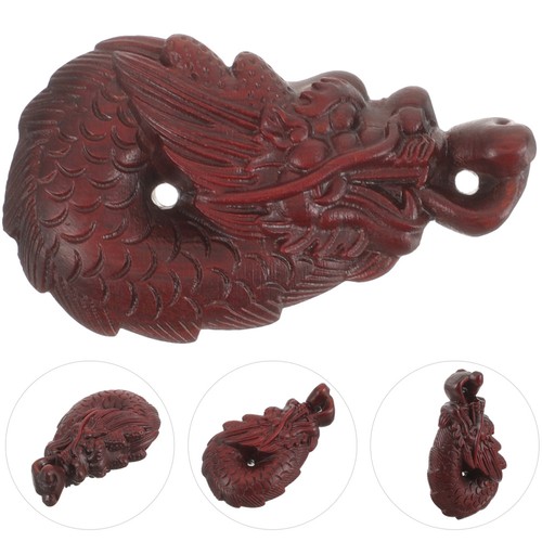Wood dragon keychain pendant - wood,