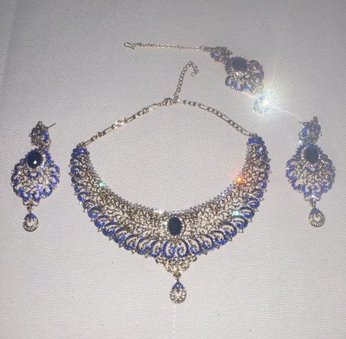 Gold tone indian - indian, blue