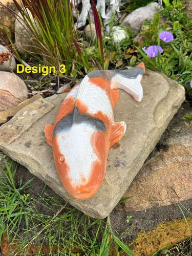 Large hand cast stone koi - , carp