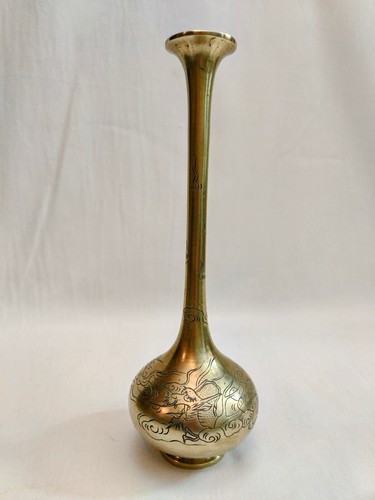 Vintage hand etched brass - vintage, hand-etched