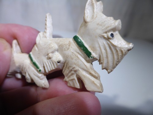 Vintage scotty dog brooch - dog,