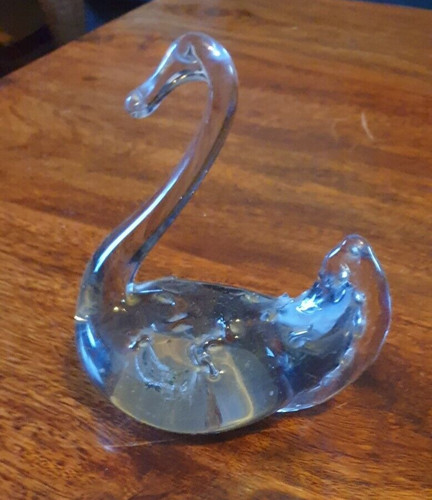 Vintage glass swan - swan, paperweight