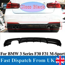 FOR BMW 3 SERIES F30 F31 GLOSS BLACK REAR BUMPER DIFFUSER M SPORT M PERFORMANCE