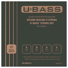KALA SILVERPLATED METAL ROUNDWOUND BASS UKULELE STRINGS UBASS 4 STRING KA-BASS-4