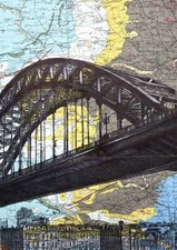 Tyne Bridge Pen Drawing Over