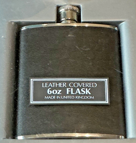 Hip flask 6oz leather covered - flask,