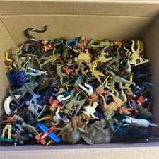 Job Lot Box Of Old Soldiers Cowboy Indians Animals Etc
