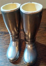 Vtg Pair of Silver Plated Novelty Riding  Boots by Grenadier England Collectable