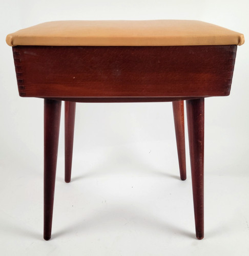 Vtg danish mcm teak vinyl - danish,