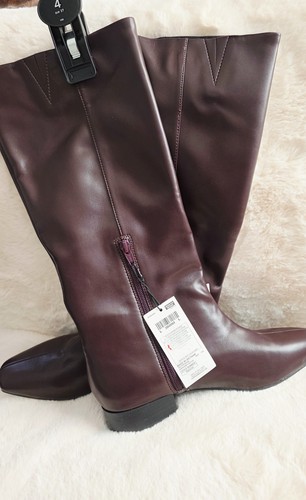Ladies burgundy knee high faux - ladies,