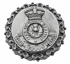 Antique The Royal Scots Greys 1896 Hallmarked Silver Sweetheart Brooch Badge