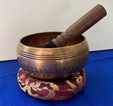 Tibetan Traditional Singing Bowl Meditation Healing Mat Striker Buddhism Nepal