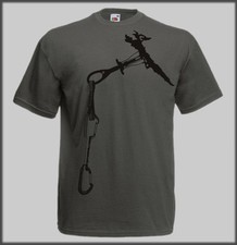 GREY CLIMBING GEAR MOUNTAINEERING T SHIRT CLIMB ROCK BOULDER WITH GIFT BAG