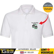 Personalised Team Name Lawn Bowls Bowling White Polo Shirt with Logo T-shirt